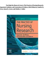 Test Bank for Burns & Grove's The Practice of Nursing Research 10th Edition by Jennifer R&period; Gray&comma; Susan K&period; Grove & Daisha J&period; Cipher 9780443115097