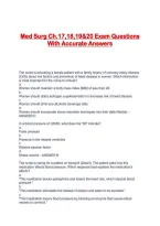 Med Surg Ch&period;17&comma;18&comma;19&20 Exam Questions With Accurate Answers