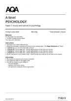 AQA A-level&NewLine;PSYCHOLOGY &lpar;7182&sol;3&rpar;&NewLine;Paper 3 Issues and options in psychology&NewLine;Question paper June 2026