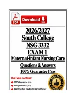 NSG3332&sol;NSG 3332 Exam 1 &vert; Maternal-Infant Nursing Care &vert; South College &vert; Q & A &vert; 2026&sol;2027 Edition &lpar;PDF&rpar; 