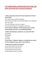 TDCJ CORRECTIONAL OFFICER EXAM STUDY GUIDE&colon; 200 EXAM QUESTIONS WITH DETAILED RATIONALES