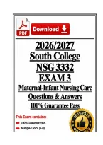 NSG3332&sol;NSG 3332 Exam 3 &vert; Maternal-Infant Nursing Care &vert; South College &vert; Q & A &vert; 2026&sol;2027 Edition &lpar;PDF&rpar; 