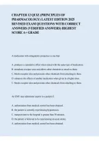 Chapter 12 Quiz Principles of Pharmacology 2026&sol;2027 &ndash; Latest Revised Exam Questions & Correct Answers &vert; EMT Pharmacology Study Guide