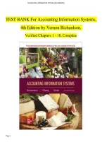 Test Bank For Accounting Information Systems 4th Edition By Vernon J&period; Richardson&comma; Chengyee Janie Chang & Rod E&period; Smith &vert; ISBN 9781264444847 &vert; Chapters 1&ndash;17