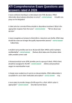 ATI Comprehensive Exam Questions and answers rated A 2026&period;