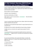 ATI RN Pediatric Nursing 2023 B Exam Questions and Answers &lpar;Rated A&plus;&rpar;