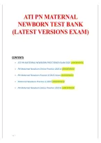 ATI PN Maternal Newborn Test Bank &ndash; Latest Version Exam Questions and Answers &vert; 2026 Updated Study Guide