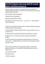 ATI RN Pediatric Nursing 2023 B review Q&As &lpar;Verified Answers&rpar;