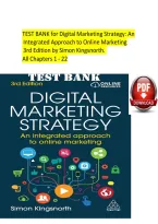 Test Bank for Digital Marketing Strategy&colon; An Integrated Approach to Online Marketing 3rd Edition by Simon Kingsnorth &vert; All Chapters