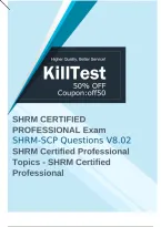 SHRM CERTIFIED PROFESSIONAL Exam&NewLine;SHRM-SCP Questions V8&period;02&NewLine;SHRM Certified Professional Topics - SHRM Certified Professional&NewLine;