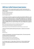 SHRM Senior Certified Professional Sample Questions&colon;