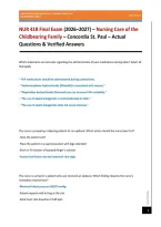 NUR 418 Final Exam &lpar;2026&ndash;2027&rpar; &ndash; Nursing Care of the&NewLine;Childbearing Family &ndash; Concordia St&period; Paul &ndash; Actual&NewLine;Questions & Verified Answers