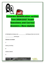 Firearms Qualification Written Test 2026&sol;2027 &ndash; Firearm Safety&comma; Marksmanship&comma; Malfunctions&comma; Deadly Force & OODA Exam Questions and Answers