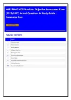 WGU D440 HESI Nutrition Objective Assessment Exam &lpar;2026&sol;2027&rpar; Actual Questions & Study Guide &vert; Guarantee Pass