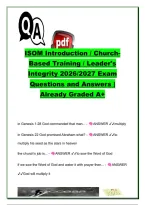 ISOM Introduction 2026&sol;2027 &ndash; Church-Based Training&comma; Leadership Integrity&comma; Multiplication & Ministry Leadership Exam Questions and Answers