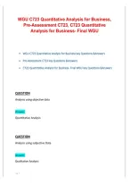 WGU C723 Quantitative Analysis for Business &ndash; Pre-Assessment & Final Exam Study Guide