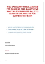 WGU C723 Quantitative Analysis for Business &ndash; Study Guide & Practice Questions