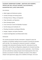 COLORADO JOURNEYMAN PLUMBER &ndash; QUESTIONS AND ANSWERS &vert;&NewLine;VERIFIED AND WELL DETAILED ANSWERS &vert; PLUS RATIONALES &vert;&NewLine;GUARANTEED PASS &vert; LATEST EXAM UPDATE&NewLine;