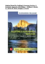 Solution Manual For Auditing & Assurance Services&colon; A Systematic Approach 12th Edition By William F&period; Messier Jr&period;&comma; Steven M&period; Glover & Douglas F&period; Prawitt &vert; ISBN 9781264100675 &vert; Chapters 1&ndash;21