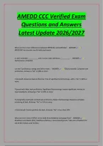 AMEDD CCC Verified Exam&NewLine;Questions and Answers&NewLine;Latest Update 2026&sol;2027