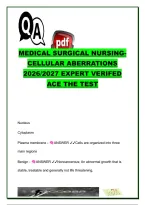 Medical-Surgical Nursing&colon; Cellular Aberrations 2026&sol;2027 &ndash; Cancer&comma; Neoplasia&comma; Metastasis&comma; Tumor Staging&comma; Melanoma & Oncology Questions and Answers