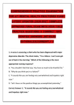 COMPREHENSIVE PRACTICE EXAMINATION&NewLine;FOR ATI MENTAL HEALTH PROCTORED EXAM &vert;&NewLine;LATEST UPDATED &lpar;2026-2027&rpar; COMPLETE&NewLine;APPROVED FINAL EXAM WITH HIGH YIELD&NewLine;PRACTICE QUESTIONS & CORRECT 100&percnt;&NewLine;VERIFIED ANSWERS &comma;DETAILED&NewLine;RATIONALES&vert;CURRENTLY &num;