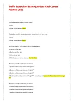 Shadow Vehicle Traffic Supervisor Exam Questions & Correct Answers 2025 &ndash; Study Guide & Practice Test