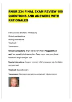 RNUR 234 Final Exam Review &ndash; 100 Questions & Answers with Rationales