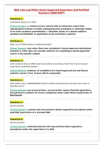RDA Law and Ethics Exam Expected Questions and Verified&NewLine;Answers &lpar;2026-2027&rpar;&NewLine;