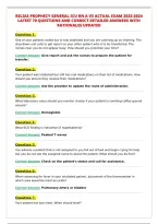 RELIAS PROPHECY GENERAL ICU RN A V3 ACTUAL EXAM 2023-2024&NewLine;LATEST 70 QUESTIONS AND CORRECT DETAILED ANSWERS WITH&NewLine;RATIONALES UPDATED