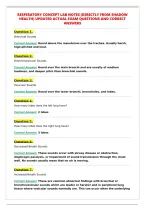 RESPIRATORY CONCEPT LAB NOTES &lpar;DIRECTLY FROM SHADOW&NewLine;HEALTH&rpar; UPDATED ACTUAL EXAM QUESTIONS AND CORRECT&NewLine;ANSWERS