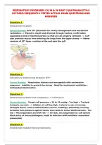 RESPIRATORY DISORDERS CH 19 & 20 PART 2 &lpar;BATEMAN STYLE&NewLine;LECTURE&rpar; FREQUENTLY TESTED ACTUAL EXAM QUESTIONS AND&NewLine;ANSWERS