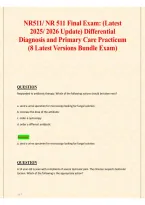 NR 511 Final Exam 2025&ndash;2026 &ndash; Differential Diagnosis & Primary Care Test Bank&comma; Practice Questions & Study Guide