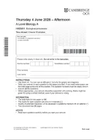 OCR A Level Biology A Paper 1&NewLine;&lpar;H420&sol;01&rpar; Biological processes&NewLine;both Question paper and mark scheme merged for June 2026