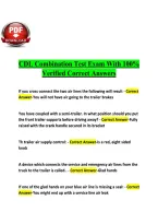 CDL Combination Test Exam With 100&percnt;&NewLine;Verified Correct Answers