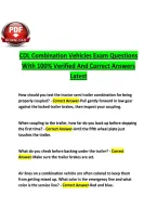 CDL Combination Vehicles Exam Questions&NewLine;With 100&percnt; Verified And Correct Answers&NewLine;Latest