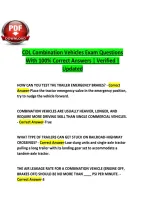 CDL Combination Vehicles Exam Questions&NewLine;With 100&percnt; Correct Answers I Verified I&NewLine;Updated