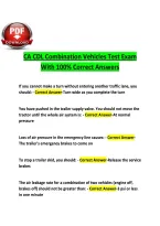 CA CDL Combination Vehicles Test Exam&NewLine;With 100&percnt; Correct Answers
