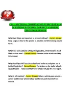 CDL-SECTION6&colon;COMBINATIONVEHICLESEXAM&NewLine;QUESTIONSWITH100&percnt;CORRECTANSWERS&vert;&NewLine;VERIFIED &vert; UPDATED