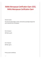 NAMS Menopause Certification Exam 2025 &ndash; Practice Questions&comma; Test Bank & Study Guide