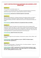 SAFETY CERTIFICATION EXAM QUESTIONS AND ANSWERS LATEST&NewLine;UPDATE 2027