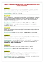 SAFETY FITNESS CERTIFICATION ACTUAL EXAM QUESTIONS WITH&NewLine;DETAILED ANSWERS