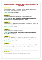 SOCIAL PSYCHOLOGY 2600 EXAM 1 2027 UPDATE WITH COMPLETE&NewLine;SOLUTIONS