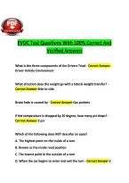 EVOC Test Questions With 100&percnt; Correct And&NewLine;Verified Answers