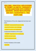 WGU D685 Prompt Engineering OA & PA Exam 2026-2027 &ndash; ACTUAL EXAM PREP &vert; 180&plus; Verified Q&A &vert; Practical Applications of Prompt