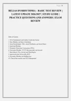 RELIAS DYSRHYTHMIA &ndash; ADVANCED TEST &vert; STUDY GUIDE &vert; LATEST UPDATE 2026&sol;2027 &vert; 100 PRACTICE QUESTIONS AND ANSWERS &vert; EXAM REVIEW