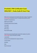 Prosthetic CPM Certification Exam &NewLine;2026&sol;2027 &vert; Study Guide & Exam Prep &NewLine; &NewLine;