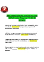 MHA 705 Exam Prep 4 Questions with&NewLine;100&percnt; Correct Answers I Verified I&NewLine;Updated