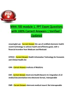 MHA 705 module 1&period; PPT Exam Questions&NewLine;with 100&percnt; Correct Answers I Verified I&NewLine;Updated