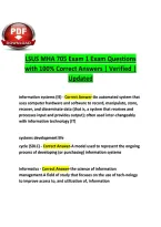 LSUS MHA 705 Exam 1 Exam Questions&NewLine;with 100&percnt; Correct Answers I Verified I&NewLine;Updated